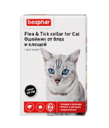 Beaphar ошейник от блох и клещей для кошек 35 см