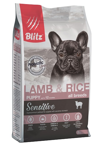 Blitz Sensitive Puppy Lamb & Rice сухой корм для щенков всех пород с ягненком