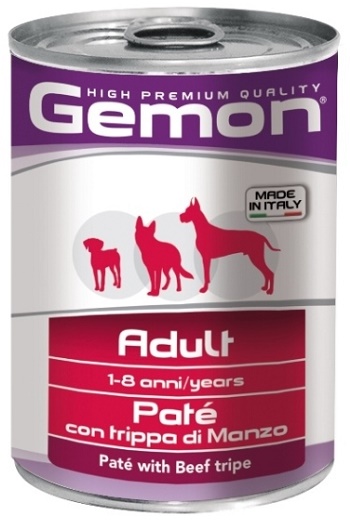 Gemon Adult консервы для взрослых собак с говяжьим рубцом