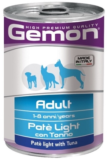 Gemon Adult Light консервы для взрослых собак с тунцом