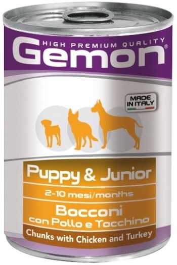 Gemon Puppy & Junior консервы для щенков с курицей и индейкой