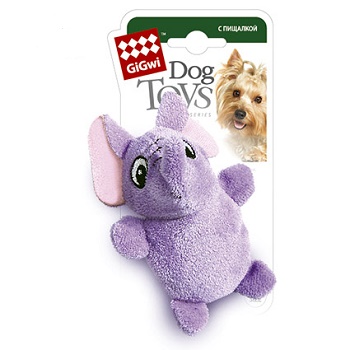 GiGwi игрушка для собак Слоник с пищалкой 10 см (75013)