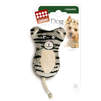 GiGwi игрушка для собак Кот с пищалкой 10 см (75024)