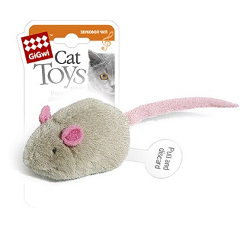 GiGwi игрушка для кошек Мышка со звуковым чипом 6 см (75040)