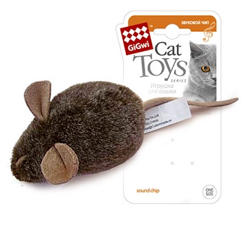 GiGwi игрушка для кошек Мышка со звуковым чипом 15 см (75101)