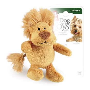 GiGwi игрушка для собак Лев с пищалкой 10 см (75103)
