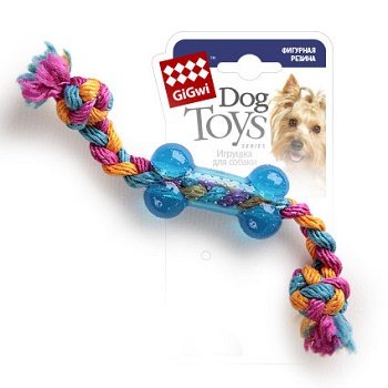 GiGwi игрушка для собак Косточка на веревке 26 см (75252)