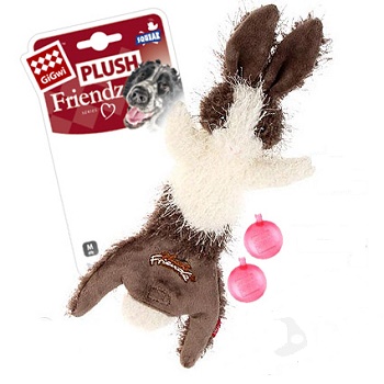 GiGwi игрушка для собак Заяц с 2-мя сменными пищалками 47 см (75353)