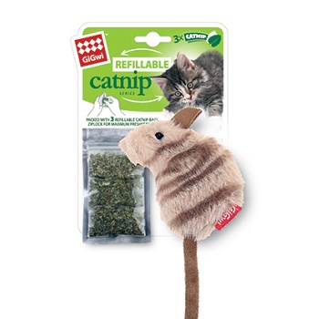 GiGwi игрушка для кошек Мышка с кошачьей мятой 10 см (75382)