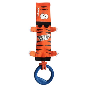 GiGwi игрушка для собак Тигр на веревке с ручкой 51 см (75526)