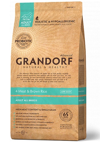 Grandorf 4 Meat & Brown Rice Adult All Breed сухой корм для взрослых собак всех пород