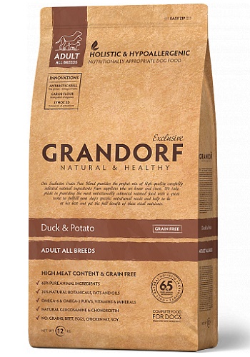 Grandorf Adult All Breeds Duck & Potato сухой корм для взрослых собак всех пород беззерновой