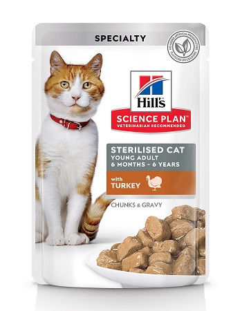 Hill's Science Plan Sterilised Cat влажный корм для кошек и котят от 6 месяцев с индейкой