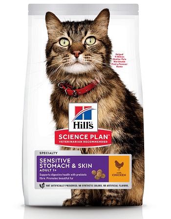 Hill's Science Plan Sensitive Stomach & Skin сухой корм для взрослых кошек с чувствительным ЖКТ и кожей