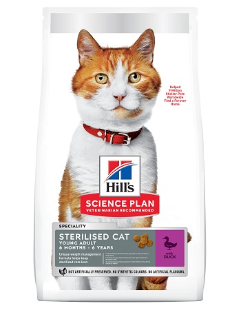 Hill's Science Plan Sterilised Cat сухой корм для молодых стерилизованных кошек с уткой