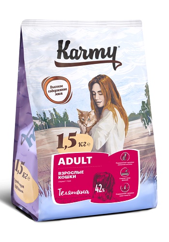 Karmy Adult сухой корм для кошек с телятиной