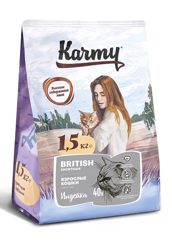 Karmy British Shorthair Adult сухой корм для кошек породы британская короткошерстная