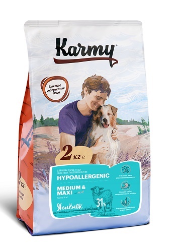 Karmy Hypoallergenic Medium&Maxi сухой корм для собак средних и крупных пород с ягненком