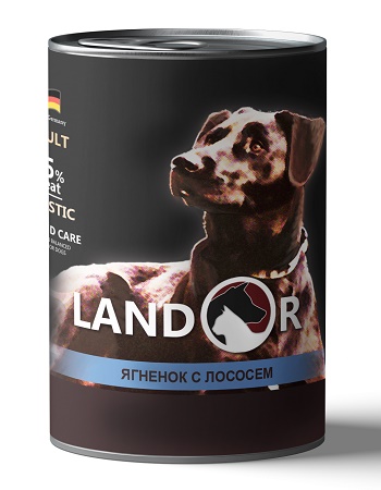 Landor Adult Lamb & Salmon влажный корм для взрослых собак с ягненком и лососем