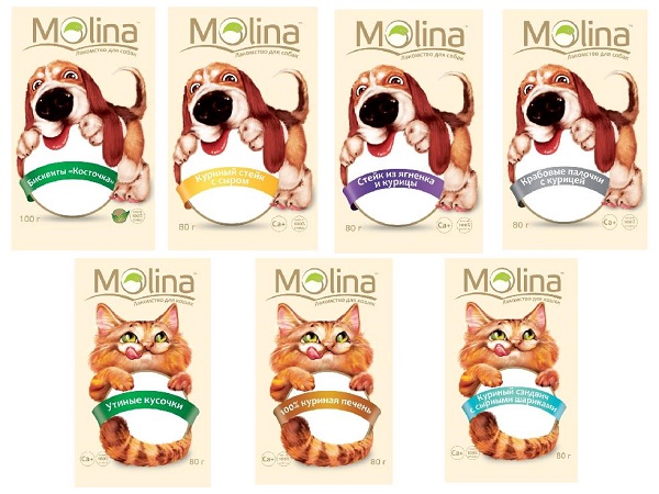 Лакомства Molina для кошек и собак