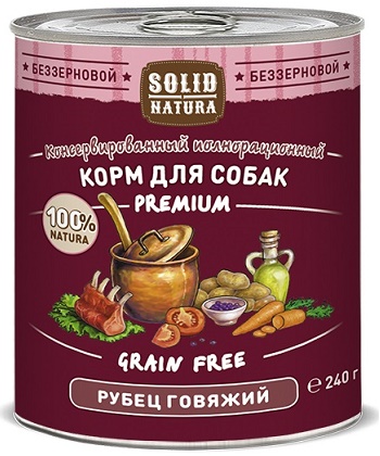 Solid Natura Premium консервы для собак Рубец говяжий