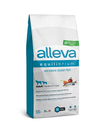 Alleva Equilibrium Sensitive Fish Medium/Maxi сухой корм для взрослых собак с рыбой