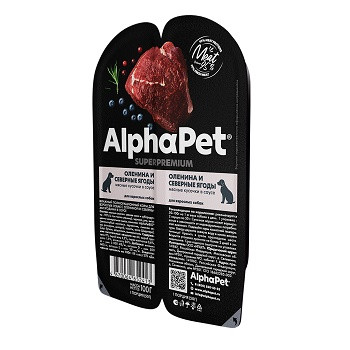 AlphaPet Superpremium влажный корм для собак Оленина и северные ягоды (15 шт.)