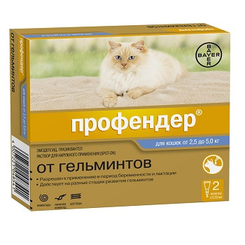 Bayer Профендер капли от гельминтов для кошек 2,5-5 кг