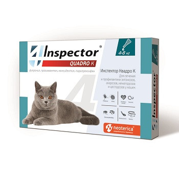 Inspector Quadro K капли противопаразитные для кошек 4-8 кг