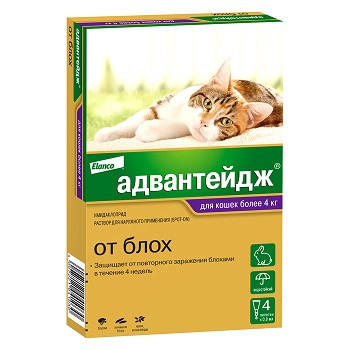 Elanco Адвантэйдж капли от блох для кошек весом свыше 4 кг
