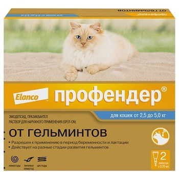 Elanco Профендер капли от гельминтов для кошек 2,5-5 кг