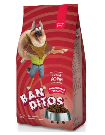 Banditos сухой корм для собак всех пород Питательная говядина