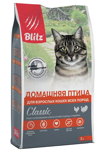 Blitz Classic Adult Poultry сухой корм для кошек с птицей