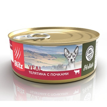 Blitz Holistic Veal влажный корм для кошек Телятина с почками