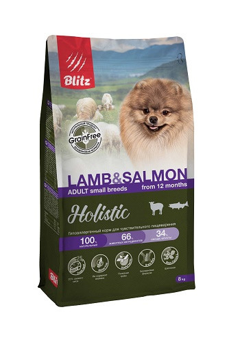 Blitz Holistic Lamb & Salmon беззерновой сухой корм для собак мелких пород