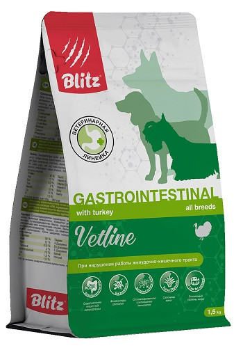 Blitz Vetline Gastrointestinal диетический корм для собак при расстройствах пищеварения
