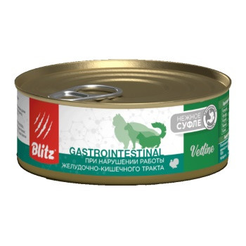 Blitz Vetline Gastrointestinal влажный корм для кошек при нарушении работы желудочно-кишечного тракта
