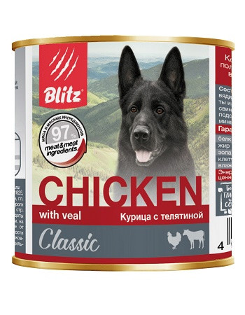 Blitz Classic влажный корм для собак Курица с телятиной