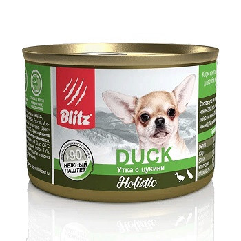 Blitz Holistic Duck влажный корм для собак мелких пород Утка с цукини