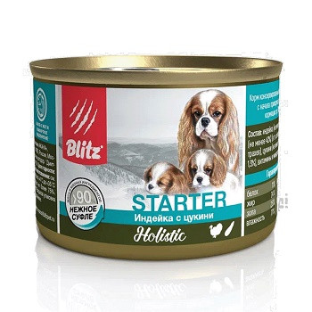 Blitz Holistic Starter влажный корм для щенков Индейка с цукини