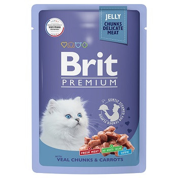 Brit Premium пауч для котят с телятиной и морковью в желе (Россия)