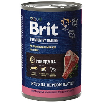 Brit Premium by Nature консервы для собак всех пород Говядина