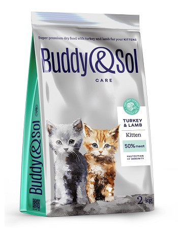 Buddy&Sol Care сухой корм для котят Индейка и ягненок