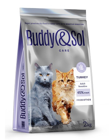 Buddy&Sol Care сухой корм для взрослых кошек Индейка