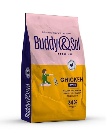 Buddy&Sol Premium сухой корм для котят Курица