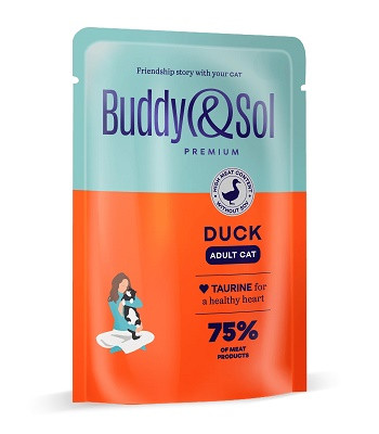 Buddy&Sol Premium влажный корм для взрослых кошек Утка SALE
