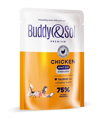 Buddy&Sol Premium влажный корм для стерилизованных кошек Курица