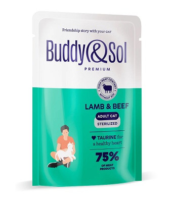 Buddy&Sol Premium влажный корм для стерилизованных кошек Ягненок и телятина