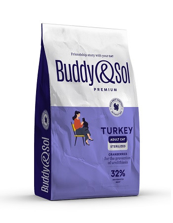 Buddy&Sol Premium сухой корм для стерилизованных кошек Индейка