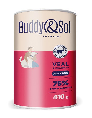 Buddy&Sol Premium влажный корм для взрослых собак Телятина с тыквой